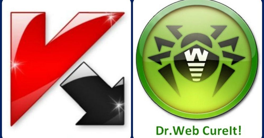 Логотипы Касперского и Доктор Веб