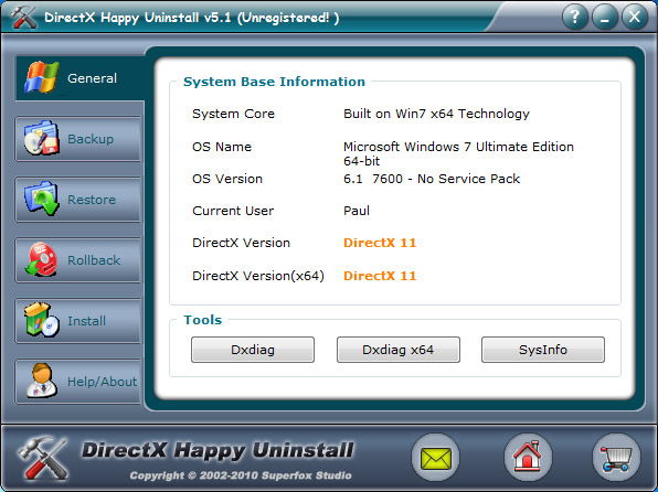 Программа DirectX Happy Uninstall