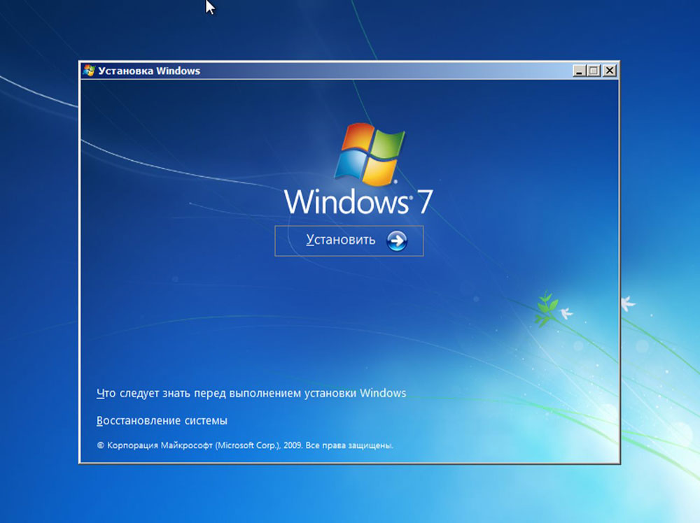 установить Windows 7