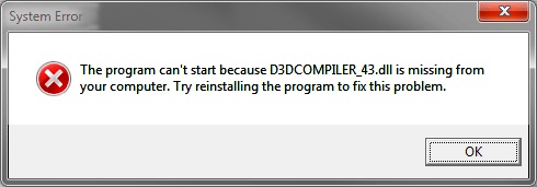 Как исправить ошибку d3dcompiler 43 dll для windows 10