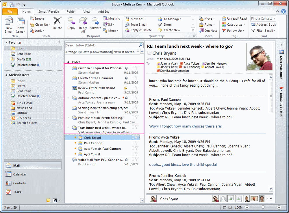 Microsoft Outlook скриншот программы