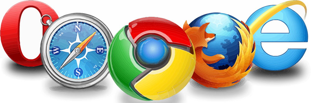 Opera, Safari, Google Chrome, Mozilla Firefox, Internet Explorer