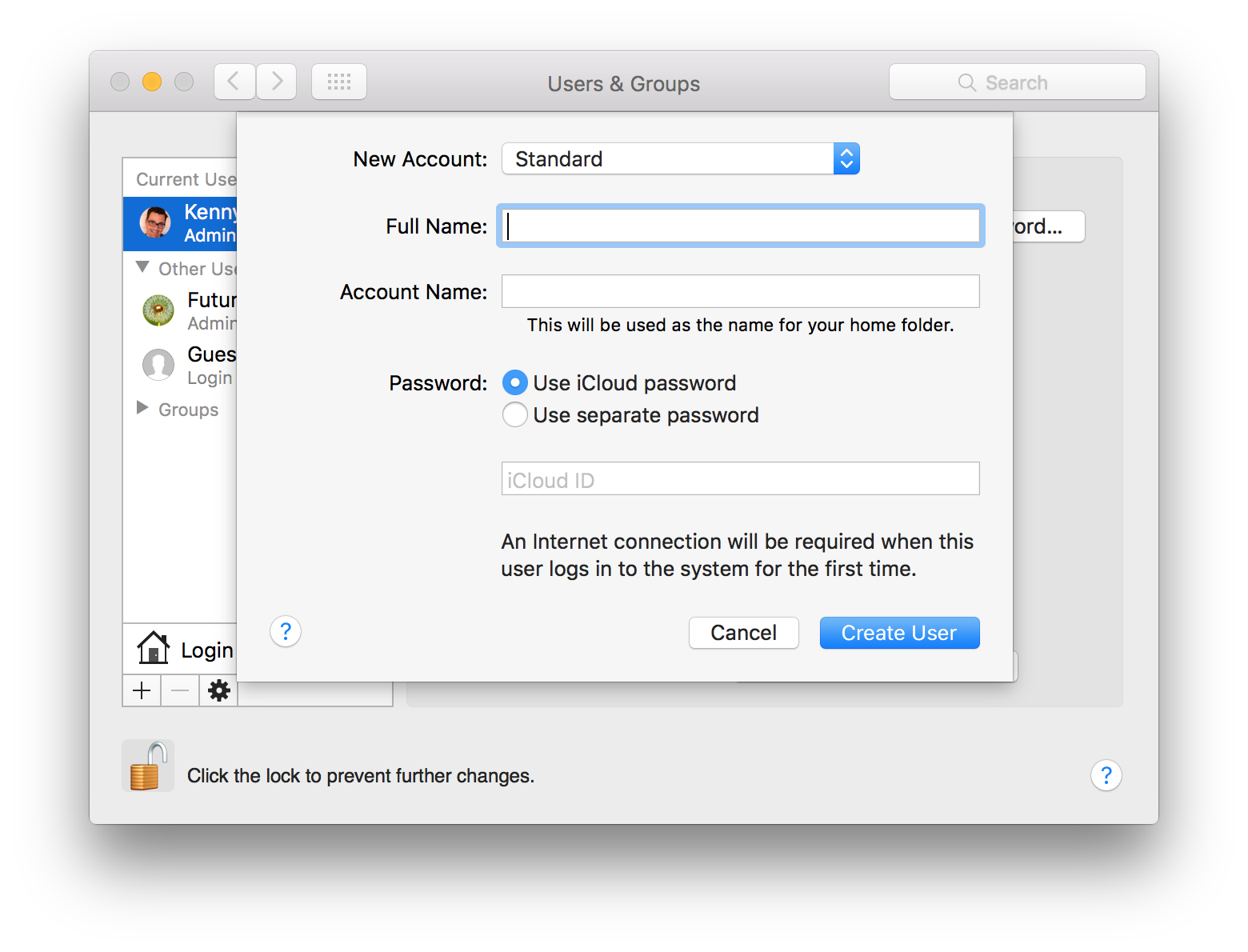 Как сменить имя администратора на MacBook air и работать с учётными записями пользователя