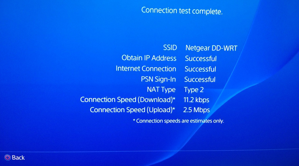 Тест Интернет соединения на PS4
