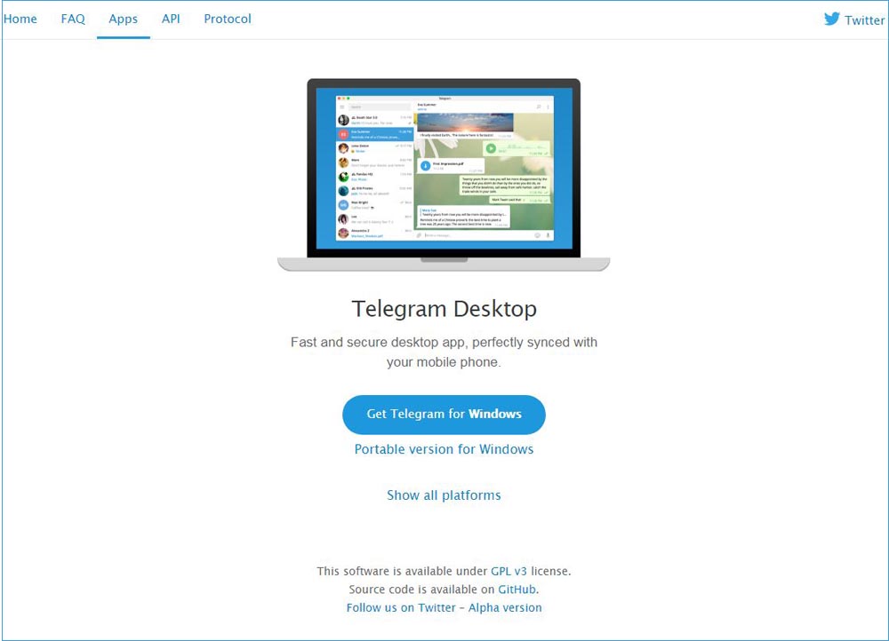 Скачивание Телеграм с официального сайта