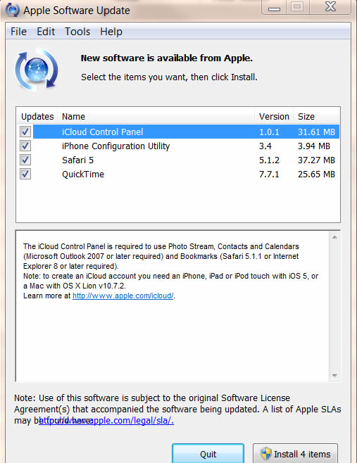 Установить Apple Software Update