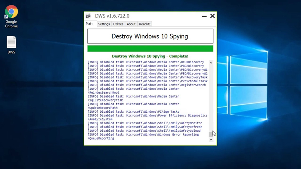 rabota Destroy Windows 10 Spying