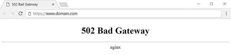 Окно ошибки 502 Bad Gateway