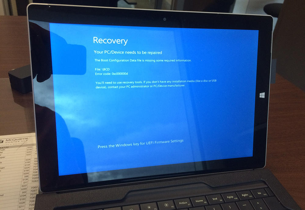 Ваш компьютер или устройство необходимо восстановить windows 10 0xc0000185