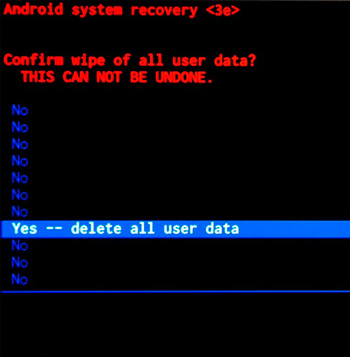 Yes – delete all user data.