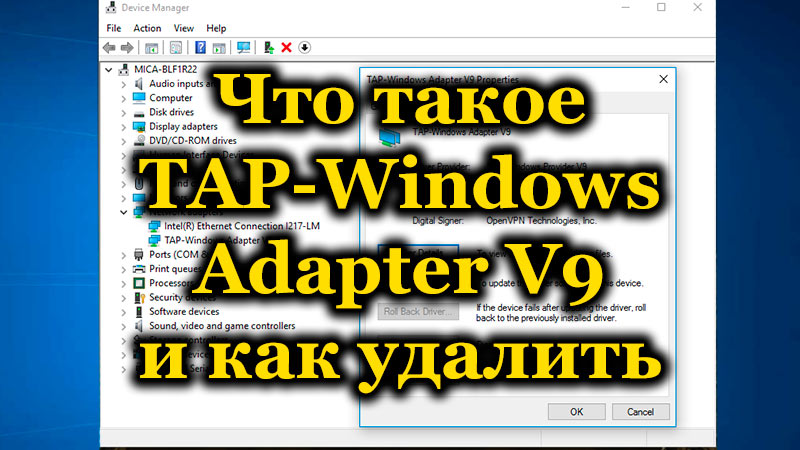 Что такое TAP-Windows Adapter V9 и как удалить