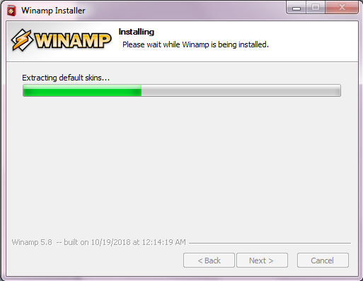 Процесс установки Winamp