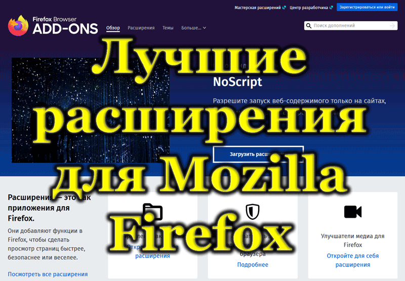 Лучшие расширения для Mozilla Firefox