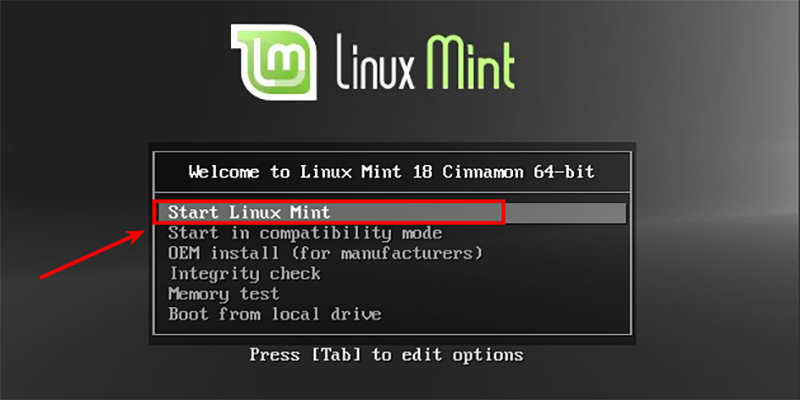 Выбираем установку Linux Mint
