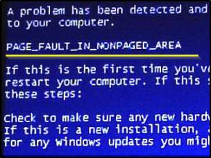 Текст ошибки в синем экране смерти Windows