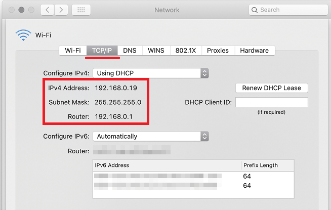 IP-адрес роутера в macOS