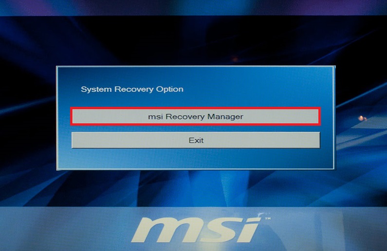 MSI Recovery Manager