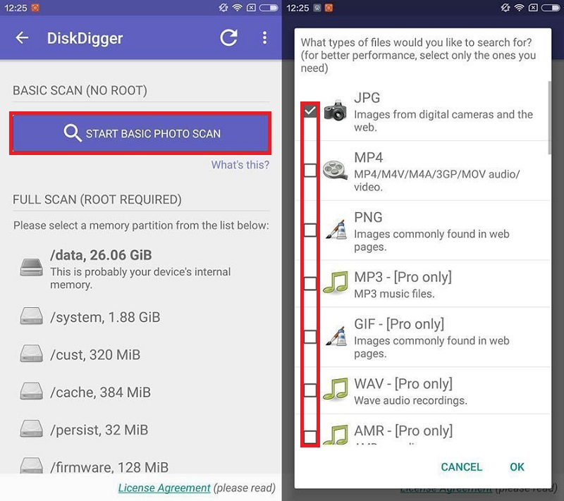 Приложение DiskDigger для Android