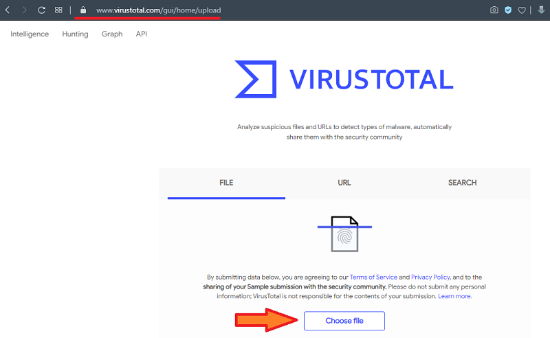 Проверка файла на вирусы в Virustotal
