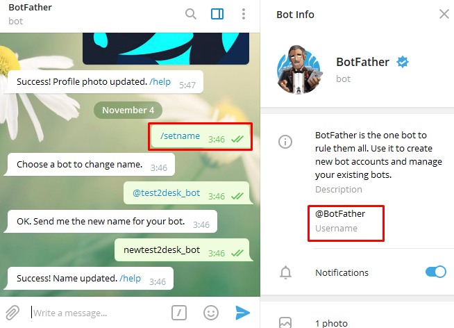 Создание собственных бот-каналов при помощи BotFather