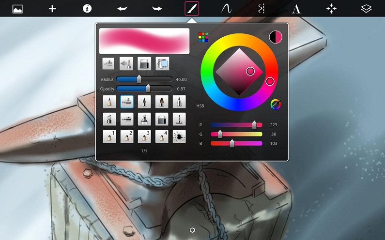 Цветовая палитра Autodesk SketchBook