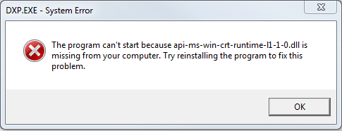 Ошибка api-ms-win-crt-runtime-l1-1-0.dll в Windows 7