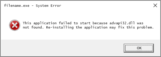 Ошибка «Не найден Advapi32.dll» в Windows 10