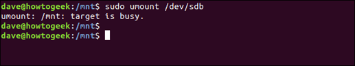 Команда "sudo umount /dev/название_носителя" в Linux