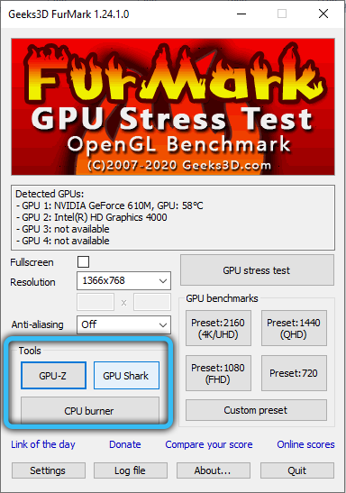 GPU-Z или GPU-Shark