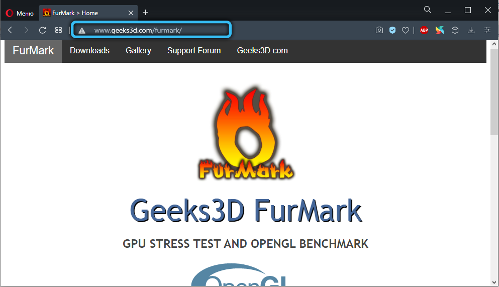 Официальный сайт разработчиков программы FurMark