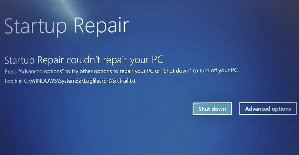Ошибка srttrail.txt в Windows 10