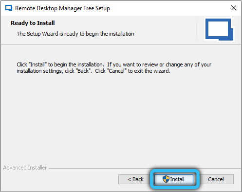 Запуск установки Remote Desktop Manager