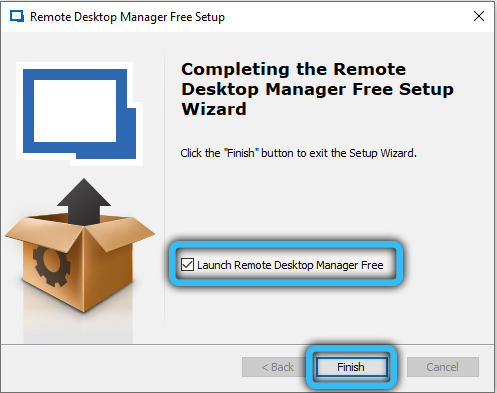 Завершение установки Remote Desktop Manager