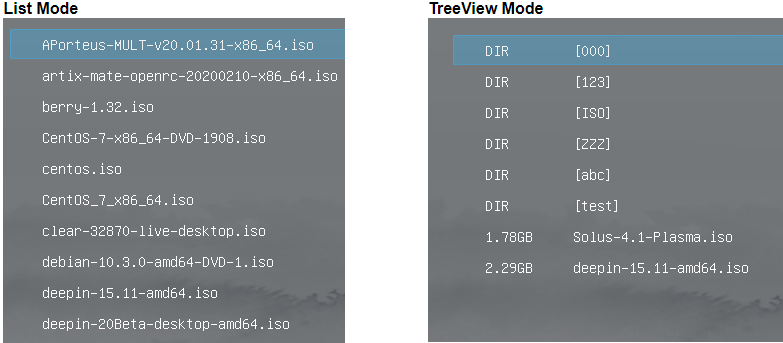 TreeView Mode в Ventoy