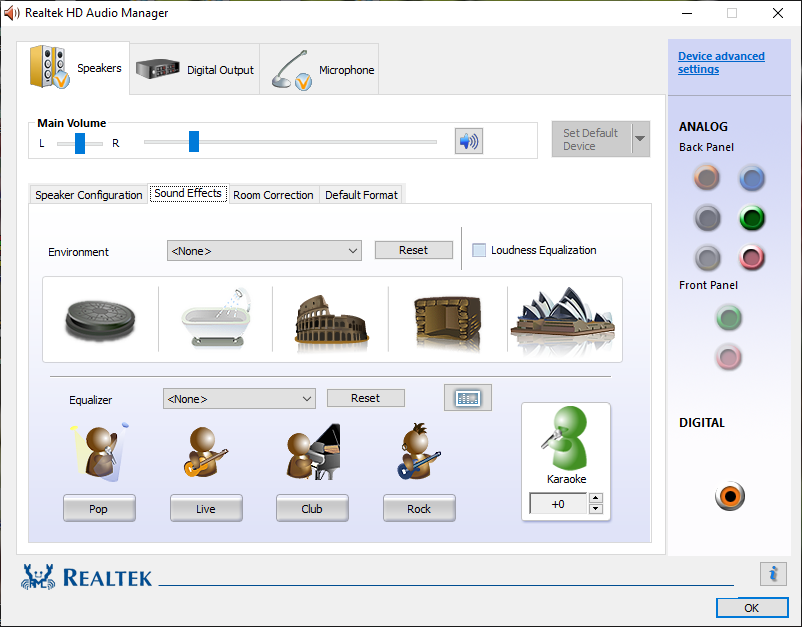 Realtek HD Audio Manager