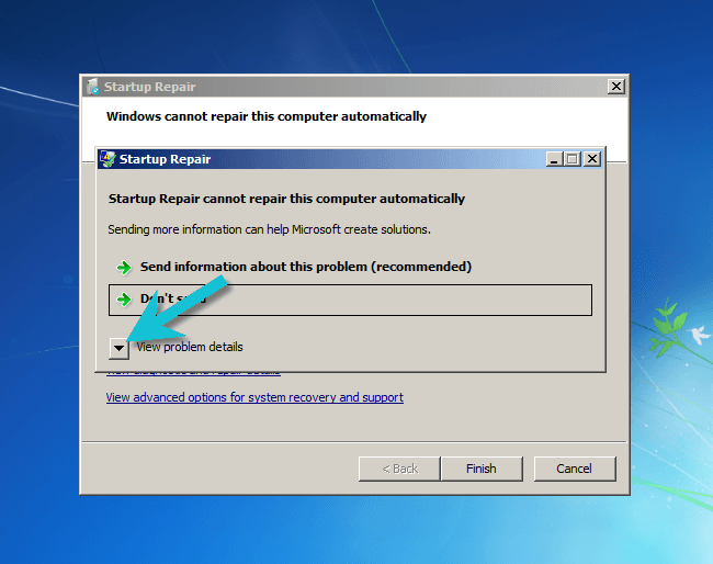 Кнопка «View problem details» в Windows 7