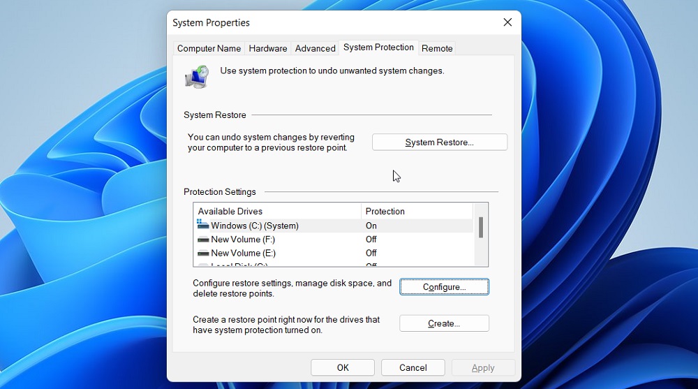 Точка восстановления в Windows 11