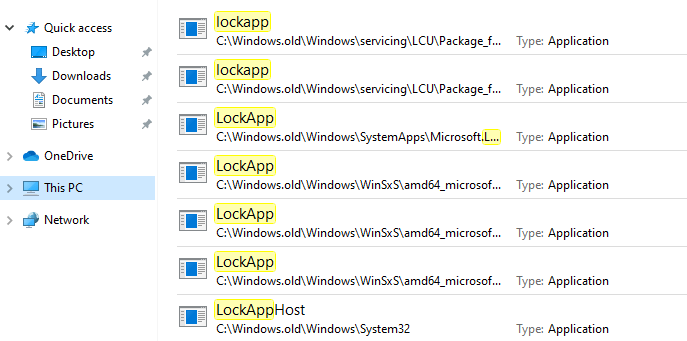 Файлы LockApp.exe в Windows