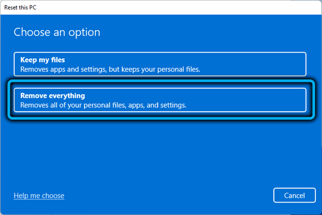 Кнопка «Просто удалите файлы» в Windows 11