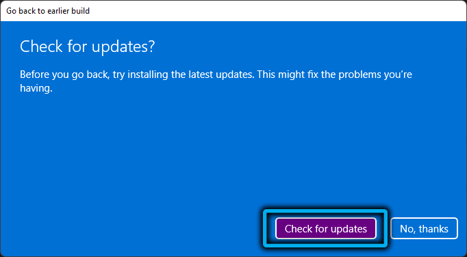 Отказ от обновлений в Windows 11