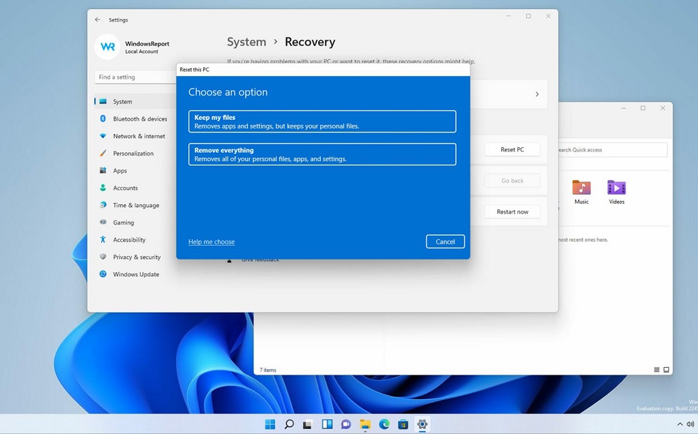 Сброс к заводским настройкам Windows 11