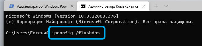 Команда flushdns в Windows 11