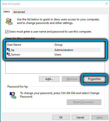 Переход в свойства учётной записи пользователя в Windows 11