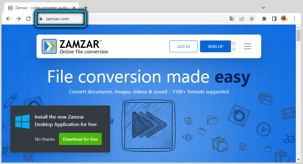 Официальный сайт Zamzar