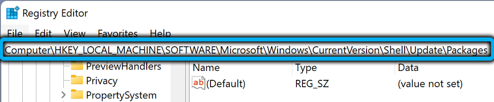 Папка Packages в Windows 11