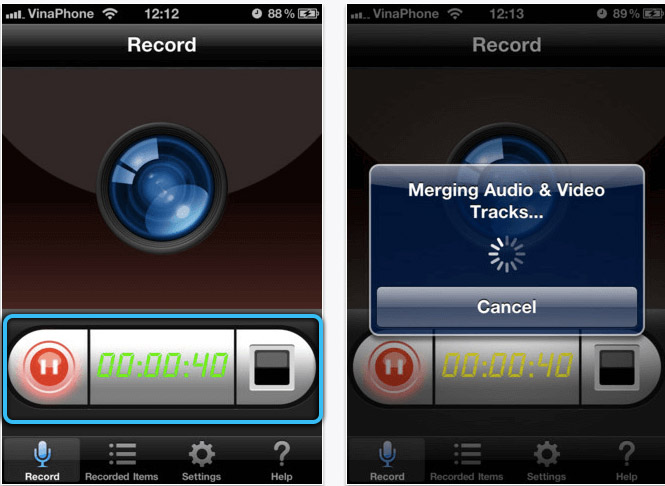 Приложение Display Recorder на iPhone