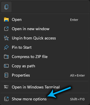 Show More Options в Windows 11