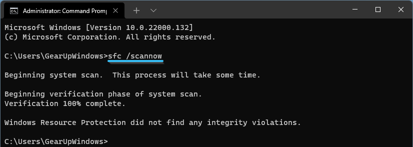 Команда scannow Windows 11