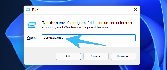 Команда services.msc в Windows 11