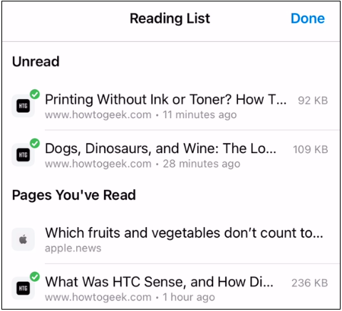 Список для чтения на iPhone